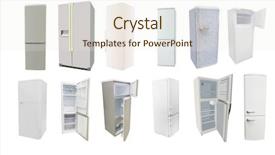  Presentation with image encryption based on dna - Colorful theme enhanced with entrepot frigorifique - image of refrigerators backdrop and a sky blue colored foreground