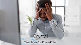  Presentation with african american business - Colorful PPT theme enhanced with entrepreneur fail - business people deadline and technology backdrop and a light gray colored foreground