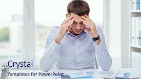  Presentation with stress - PPT layouts enhanced with entrepreneur fail - business people stress deadline background and a light blue colored foreground