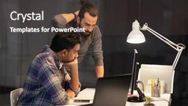  Presentation with team working together - Amazing slide set having entrepreneur fail - deadline technology and people concept backdrop and a tawny brown colored foreground