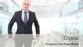  Presentation with poverty - PPT theme enhanced with entrepreneur poverty - bankrupt businessman at the office background and a light gray colored foreground