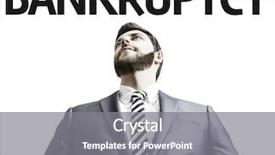  Presentation with bankruptcy - Beautiful presentation theme featuring entrepreneur poverty - business man with the text backdrop and a gray colored foreground