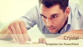  Presentation with saving - Beautiful PPT theme featuring entrepreneur poverty - business people finances and money backdrop and a cream colored foreground