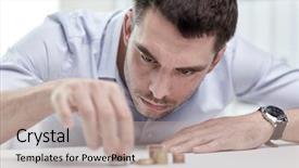  Presentation with saving - Beautiful presentation theme featuring entrepreneur poverty - business people finances and money backdrop and a mint green colored foreground