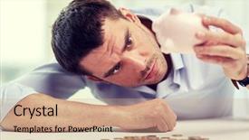  Presentation with entrepreneur - Slide deck consisting of entrepreneur poverty - business people finances crisis background and a coral colored foreground