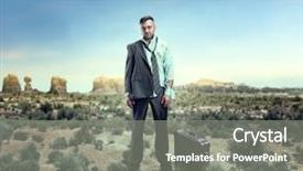  Presentation with entrepreneur - Cool new slide deck with entrepreneur poverty - injured businessman in savanna backdrop and a gray colored foreground