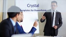  Presentation with possible - Audience pleasing slide deck consisting of entrepreneur standing at marker board backdrop and a sky blue colored foreground