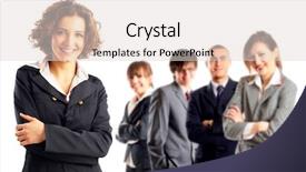  Presentation with entrepreneur - Presentation theme featuring entrepreneur with her team behind her background and a lemonade colored foreground