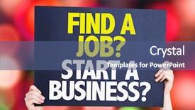  Presentation with finding a job - Colorful slide deck enhanced with entrepreneurial leadership - find a job start backdrop and a ocean colored foreground