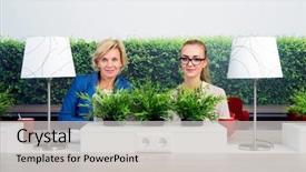  Presentation with confident - Amazing PPT theme having entrepreneurial leadership - portrait of confident female environmentalists backdrop and a  colored foreground