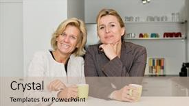  Presentation with leadership - Beautiful presentation design featuring entrepreneurial leadership - portrait of female entrepreneurs backdrop and a mint green colored foreground