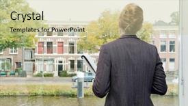  Presentation with entrepreneurial - Amazing presentation theme having entrepreneurial leadership - rear view of thoughtful female backdrop and a  colored foreground