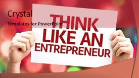 Presentation with entrepreneurial - Beautiful PPT theme featuring entrepreneurial leadership - think like an entrepreneur card backdrop and a red colored foreground