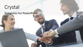  Presentation with successful women entrepreneurs - Slides with entrepreneurs working in a team background and a  colored foreground