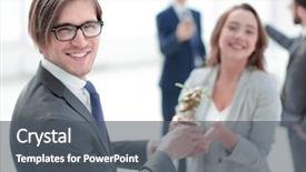  Presentation with sprout - Beautiful presentation theme featuring entrepreneurship green - businessman with a sprout backdrop and a dark gray colored foreground