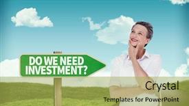  Presentation with critical thinking workshop - PPT theme with entrepreneurship green - businesswoman thinking against arrow sign background and a  colored foreground