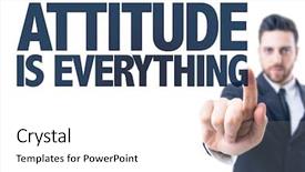  Presentation with attitude - Presentation design with entrepreneurship skills - business man pointing the text background and a white colored foreground