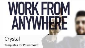  Presentation with business remote work - Slides consisting of entrepreneurship skills - business man pointing the text background and a white colored foreground