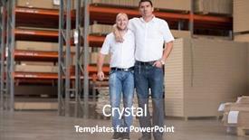  Presentation with manufacturing - Audience pleasing presentation design consisting of entrepreneurship skills - portrait of independent designers backdrop and a gray colored foreground