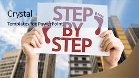  Presentation with step - Presentation design consisting of entrepreneurship skills - step by step card background and a light blue colored foreground