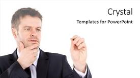  Presentation with writing pen - Slide deck having entreprenual - business man writing background and a white colored foreground