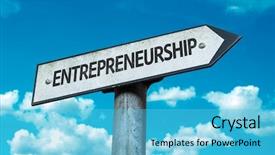  Presentation with birds in sky - Amazing slide set having entreprenual - entrepreneurship sign with sky background backdrop and a light blue colored foreground
