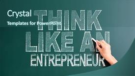  Presentation with entrepreneur - Beautiful PPT layouts featuring entreprenure thinking - writing think like an entrepreneur backdrop and a ocean colored foreground