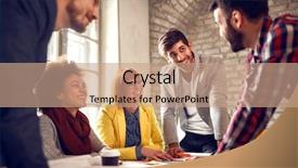  Presentation with employees working together - Beautiful presentation featuring entreprise - young architects working together backdrop and a coral colored foreground