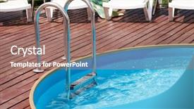  Presentation with swimming pool - PPT theme having entretien m nager - swimming pool background and a  colored foreground