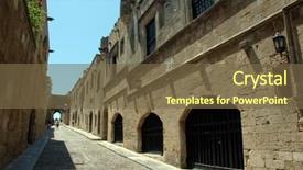  Presentation with embassy - Theme consisting of order entry - rhodes-street of the embassy's background and a tawny brown colored foreground