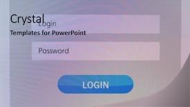 Presentation with login - Colorful PPT layouts enhanced with login and password on monitor backdrop and a light blue colored foreground