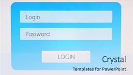  Presentation with login - Slide deck with login and password on monitor background and a light blue colored foreground