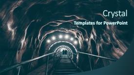  Presentation with salt - Presentation featuring entry-stairs-in-salina-turda background and a ocean colored foreground