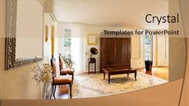  Presentation with stairs - Slide deck with entry with stairs and glass background and a coral colored foreground