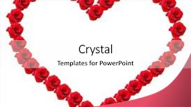  Presentation with heart and roses - Colorful presentation theme enhanced with entwined flowers - heart of roses backdrop and a white colored foreground