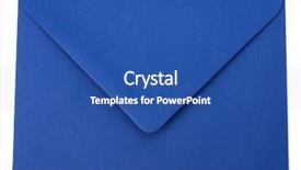  Presentation with envelope - Beautiful PPT theme featuring envelope isolated on the white backdrop and a ocean colored foreground