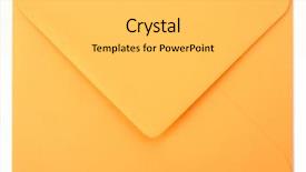  Presentation with gift card envelope - Amazing slide deck having envelope isolated on the white backdrop and a yellow colored foreground