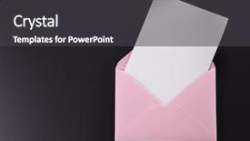  Presentation with envelope - Colorful PPT layouts enhanced with envelope opening - enveope with paper isolated backdrop and a  colored foreground