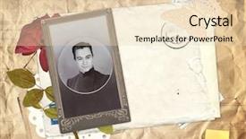  Presentation with old photo - PPT theme featuring envelope photo and dry rose background and a lemonade colored foreground