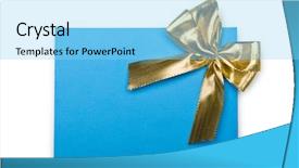  Presentation with gift card envelope - Theme consisting of envelope with colourful ribbon background and a light blue colored foreground