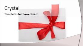  Presentation with gift card envelope - Audience pleasing slides consisting of envelope with colourful ribbon backdrop and a white colored foreground