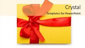  Presentation with gift card envelope - PPT layouts with envelope with colourful ribbon background and a blonde colored foreground