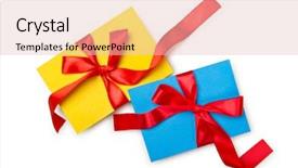  Presentation with gift card envelope - Cool new PPT theme with envelope with colourful ribbon backdrop and a  colored foreground