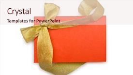  Presentation with gift card envelope - Theme enhanced with envelope with colourful ribbon background and a lemonade colored foreground