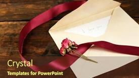  Presentation with rustic love - Colorful slides enhanced with revelation - envelope with love letter vinous backdrop and a tawny brown colored foreground