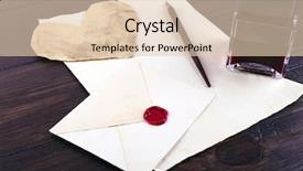  Presentation with ink - Slide deck featuring envelope with pen and ink background and a  colored foreground