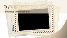  Presentation with old photo - Colorful presentation theme enhanced with envelopes - retro photo old postcard backdrop and a lemonade colored foreground