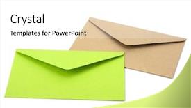  Presentation with close up of sundew drosera - Cool new PPT theme with envelopes isolated on white background backdrop and a  colored foreground