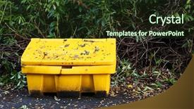  Presentation with pollution - Presentation theme with enviornmental degradation - recycle bin - nature pollution background and a tawny brown colored foreground