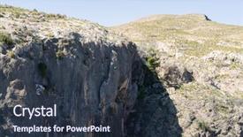  Presentation with beautiful green - Presentation theme enhanced with enviro - beautiful alpine landscape green mountain background and a tawny brown colored foreground